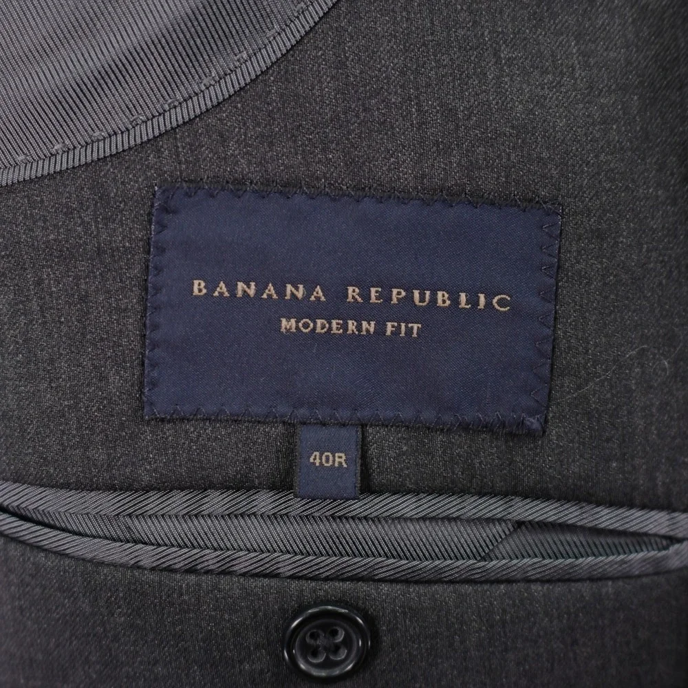 Banana Republic Wool Blazer Gray 38R / Slim 40R Lanificio Filli Cerruti Modern F